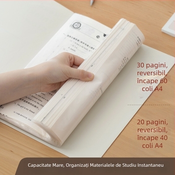 Mapă transparentă cu pagini răsfoibile pentru controale de sarcină, format A4, album de stocare documente, fotografii și opere de artă