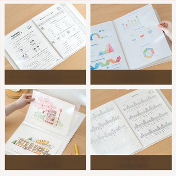 Mapă transparentă cu pagini răsfoibile pentru controale de sarcină, format A4, album de stocare documente, fotografii și opere de artă