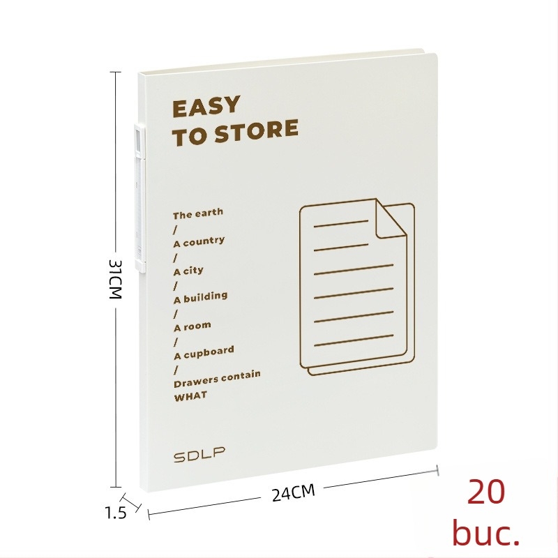 Mapă transparentă cu pagini răsfoibile pentru controale de sarcină, format A4, album de stocare documente, fotografii și opere de artă