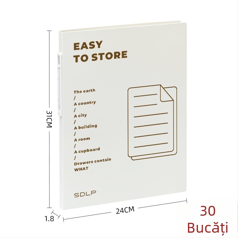 Mapă transparentă cu pagini răsfoibile pentru controale de sarcină, format A4, album de stocare documente, fotografii și opere de artă