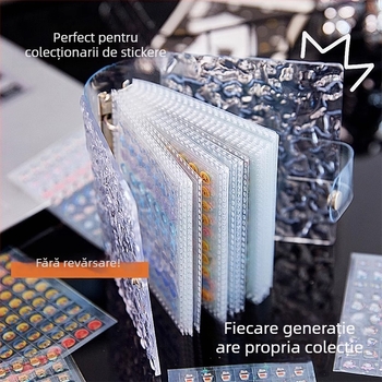 Mini carte cu autocolante pentru fete și copii, cu decorațiuni desenate și spațiu de depozitare