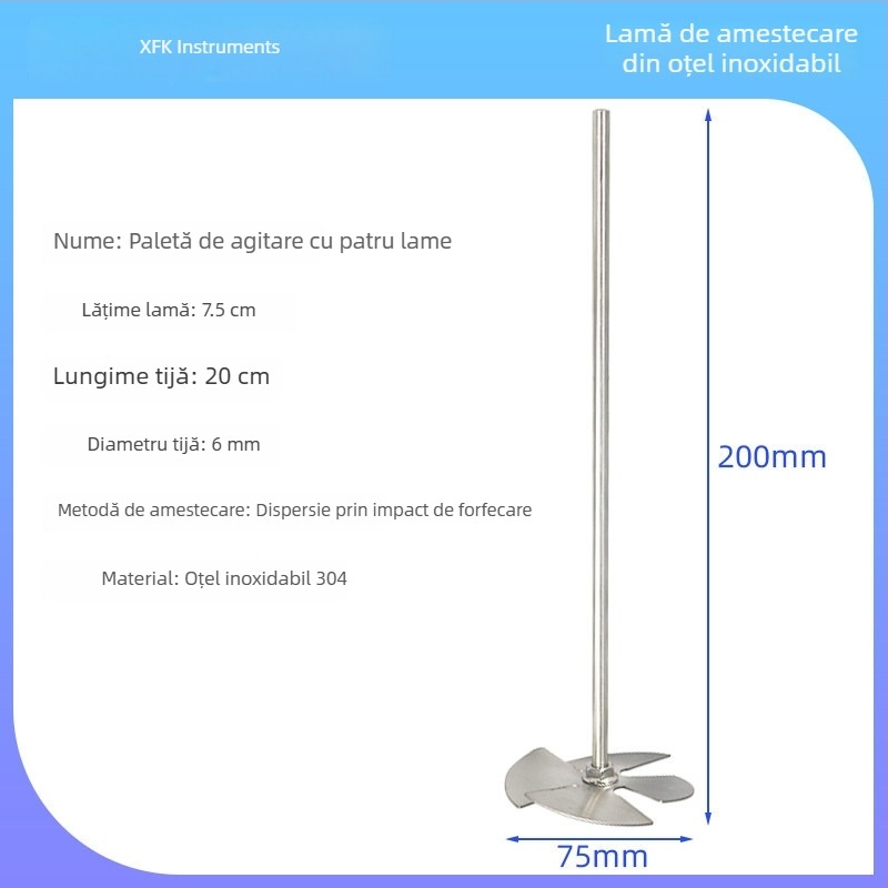 Lamă de amestec din oțel inoxidabil, tip ancoră, disc dispersant zimțat, palete în formă de munte, tijă plată a capului de amestecare