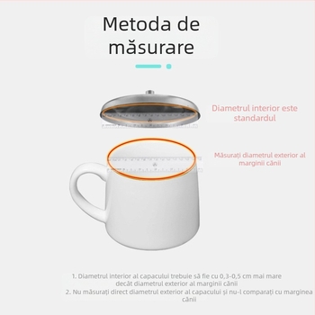 Capac de ceașcă din oțel inoxidabil, stil japonez, capac rotund portabil, durabil la impact, rezistent la temperaturi înalte, ușor de curățat