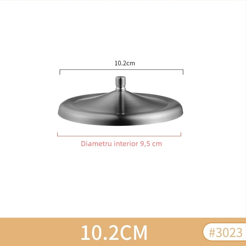 Capac de ceașcă din oțel inoxidabil, stil japonez, capac rotund portabil, durabil la impact, rezistent la temperaturi înalte, ușor de curățat