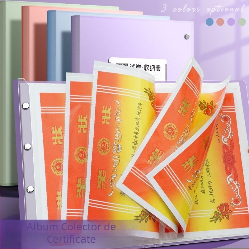 Mapă A3 din plastic pentru certificate, fotografii și documente, 30 de pagini