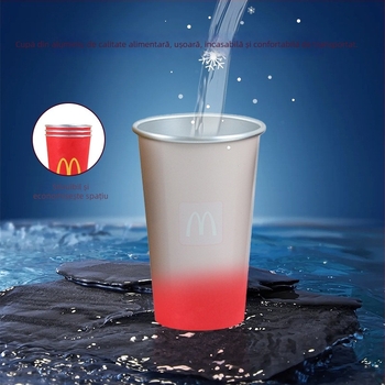 Cană din aluminiu cu schimbare de culoare, 450 ml, pentru exterior, cană de călătorie