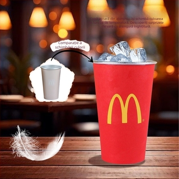 Cană din aluminiu cu schimbare de culoare, 450 ml, pentru exterior, cană de călătorie