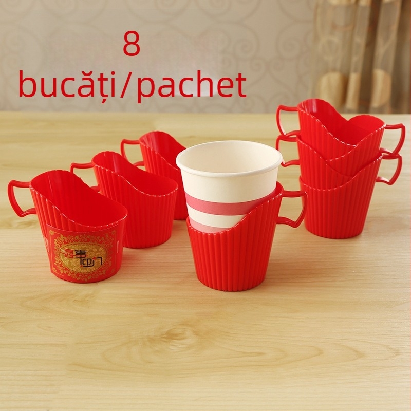 Suport universal din plastic pentru pahare din hârtie de unică folosință, izolație termică anti-arsuri, pentru casă și birou