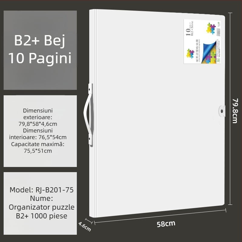 Album de depozitare pentru puzzle cu pagini detașabile, 1000 de piese, pentru dimensiuni 75×50 și 70×50, format B2+.