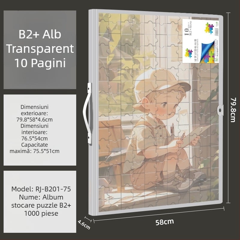 Album de depozitare pentru puzzle cu pagini detașabile, 1000 de piese, pentru dimensiuni 75×50 și 70×50, format B2+.