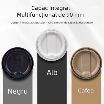 Capac de unică folosință pentru pahar, 90 mm, din hârtie-plastic, universal pentru ceai și cafea, capac integrat pentru ceai cu lapte, îngroșat, etanș și anti-scurgeri.