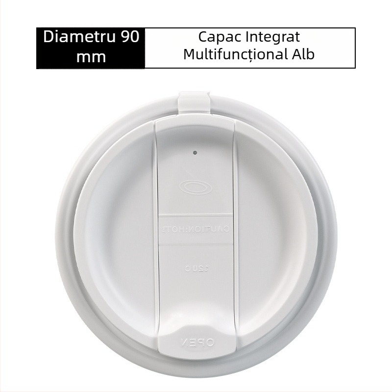 Capac de unică folosință pentru pahar, 90 mm, din hârtie-plastic, universal pentru ceai și cafea, capac integrat pentru ceai cu lapte, îngroșat, etanș și anti-scurgeri.