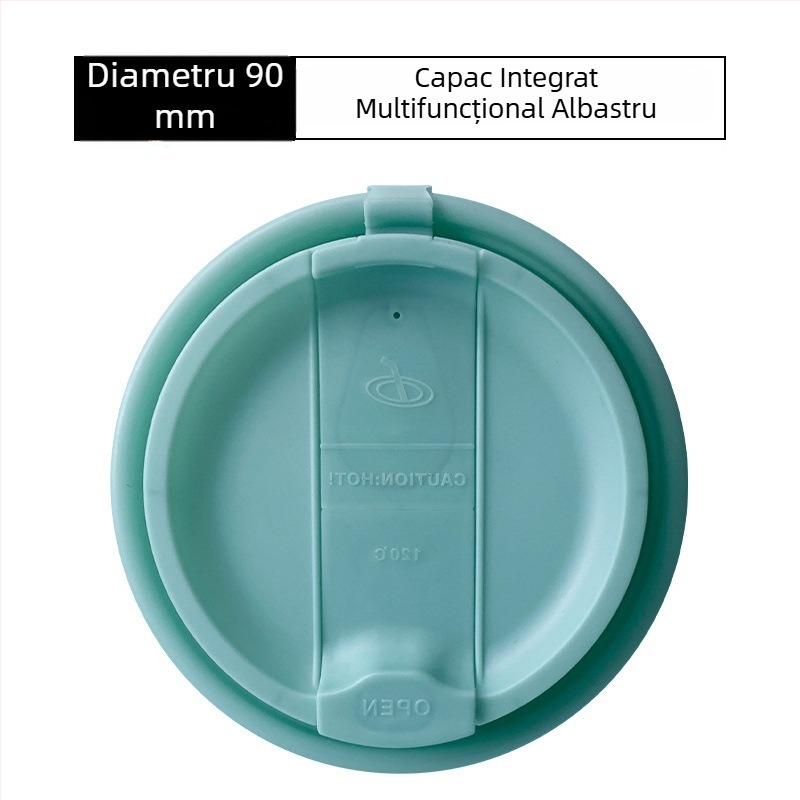 Capac de unică folosință pentru pahar, 90 mm, din hârtie-plastic, universal pentru ceai și cafea, capac integrat pentru ceai cu lapte, îngroșat, etanș și anti-scurgeri.