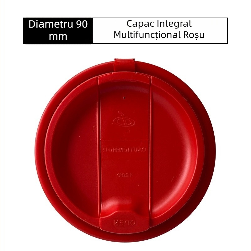 Capac de unică folosință pentru pahar, 90 mm, din hârtie-plastic, universal pentru ceai și cafea, capac integrat pentru ceai cu lapte, îngroșat, etanș și anti-scurgeri.