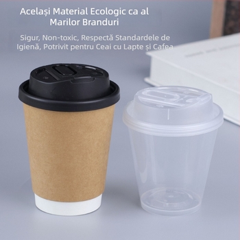 Capac de unică folosință pentru pahare, diametrul 90/80 mm; capac universal pentru cafea și ceai cu lapte; potrivit pentru take-away; de calitate alimentară; turnare prin injecție