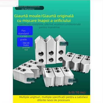 Mandrin hidraulic cu falce moi pentru piese cu diametru mic, cu trei falce, găuri Ø 6/8/10 inchi, prindere din spate