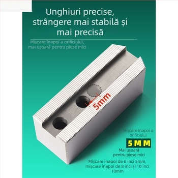Mandrin hidraulic cu falce moi pentru piese cu diametru mic, cu trei falce, găuri Ø 6/8/10 inchi, prindere din spate