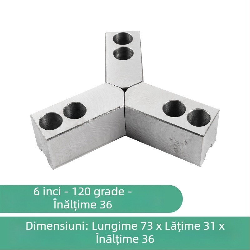 Mandrin hidraulic cu falce moi pentru piese cu diametru mic, cu trei falce, găuri Ø 6/8/10 inchi, prindere din spate