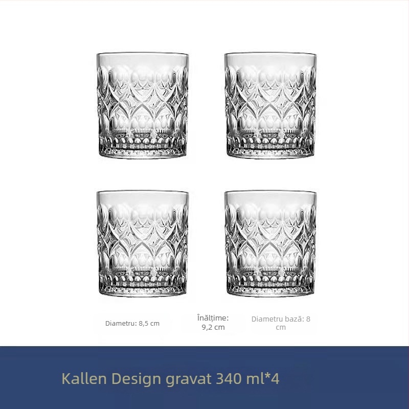 Set de pahare pentru whisky, bere, ceai și apă, stil european, fără plumb, sticlă întărită