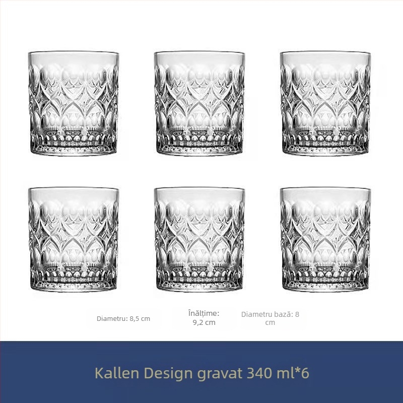 Set de pahare pentru whisky, bere, ceai și apă, stil european, fără plumb, sticlă întărită