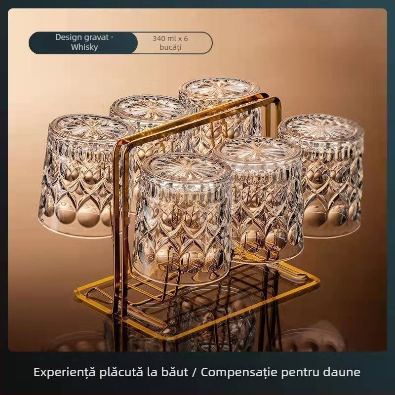 Set de pahare pentru whisky, bere, ceai și apă, stil european, fără plumb, sticlă întărită