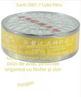Earth Brand mască de gaze pentru cap, cu cutie de filtru și filtru din cărbune activ, protecție împotriva fumului