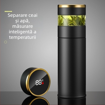 Termos din oțel inoxidabil 316, cu separare ceai-apă, izolație vid, cadou premium pentru birou