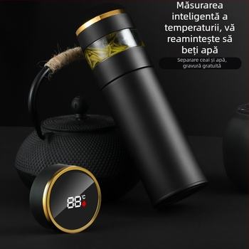 Termos din oțel inoxidabil 316, cu separare ceai-apă, izolație vid, cadou premium pentru birou