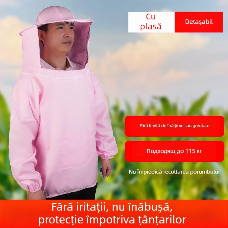 Pălărie cu glugă de protecție pentru muncă în câmp, protecție facială împotriva insectelor, îmbrăcăminte de apicultorie