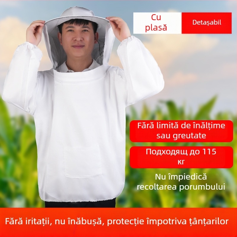 Pălărie cu glugă de protecție pentru muncă în câmp, protecție facială împotriva insectelor, îmbrăcăminte de apicultorie