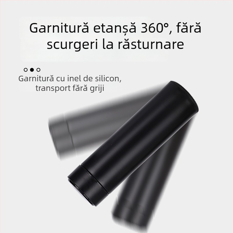 Termos din oțel inoxidabil 304 cu afișaj de temperatură și logo imprimat – cană portabilă de ceai pentru birou