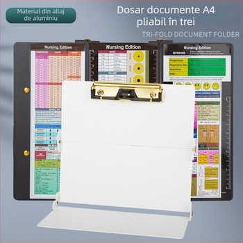 Clipboard din aluminiu A4, planșă de scriere pliabilă și dosar pentru documente