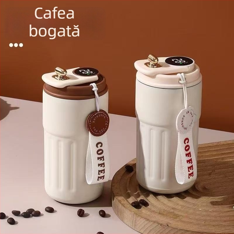 Cea de-a patra generație cană termică inteligentă din oțel inoxidabil, portabilă, pentru birou și exterior, elegantă