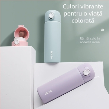 Nanjiren Cană termică în stil coreean, unisex, din oțel inox 304, izolație vid, capacitate mare, capac cu închidere prin clic