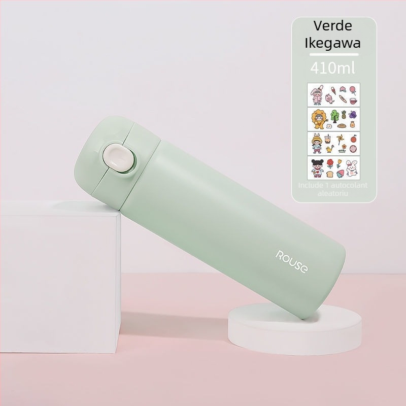 Nanjiren Cană termică în stil coreean, unisex, din oțel inox 304, izolație vid, capacitate mare, capac cu închidere prin clic