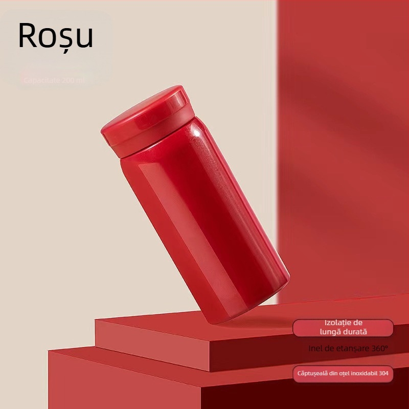 Ceașcă izolată mini, simplă, pentru studenți, compactă, cu interior din oțel inoxidabil 316 și exterior 201, portabilă