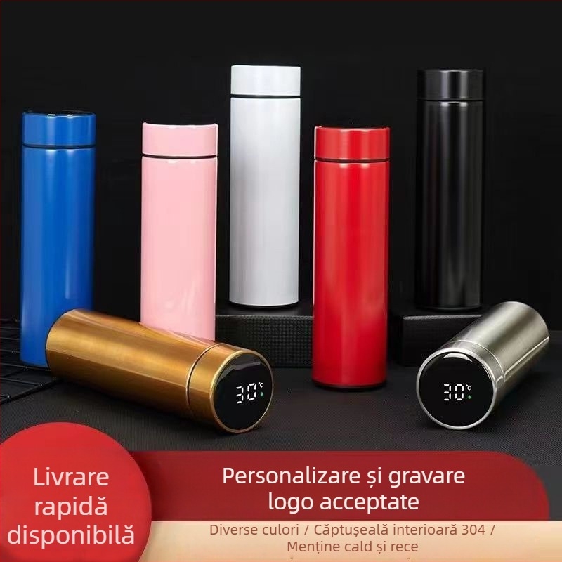 Termos personalizat cu logo, cană izolată gravată