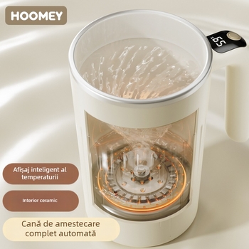 Ceașcă termică cu amestecare automată, interior ceramic acoperit, 350 ml, oțel inoxidabil 316, afișaj temperatură, reglaj în două trepte, pentru birou
