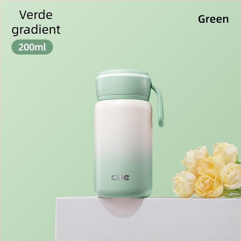 Cană termică portabilă mini din oțel inoxidabil pentru studenți, design compact și stilat