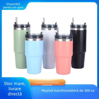 Cupe izolate din oțel inoxidabil 304 pentru mașină, capacitate mare 20 oz/30 oz, cu capac și pai, menține băuturile calde sau reci