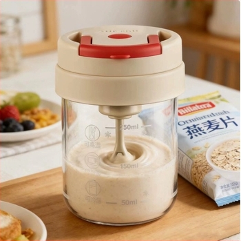 Cana de amestec complet automată cu scară de măsurare, shaker pentru proteine, cană de cafea, mixer electric pentru pudră de soia, pahar de sticlă