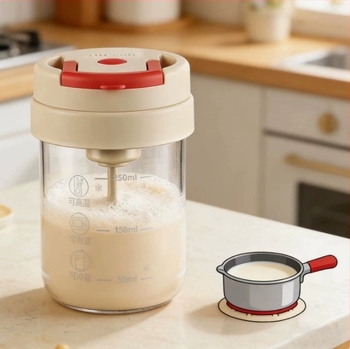 Cana de amestec complet automată cu scară de măsurare, shaker pentru proteine, cană de cafea, mixer electric pentru pudră de soia, pahar de sticlă