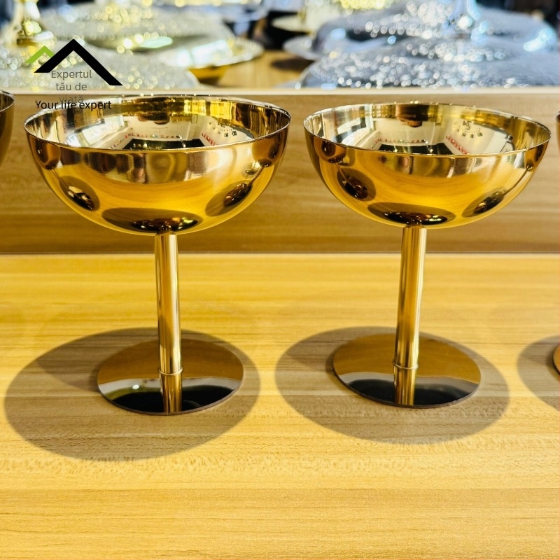 Cupe de desert din oțel inoxidabil nemagnetic, pentru înghețată, chec cu iaurt, budincă și cocktail, cupe pentru salată Bird's Nest