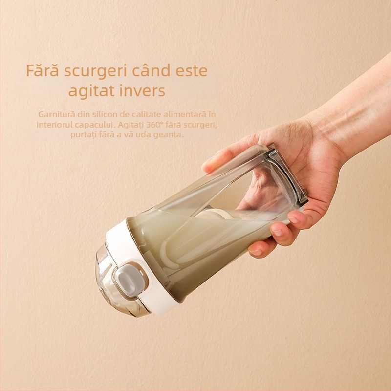 Shaker portabil, capacitate mare, pentru sport și fitness, amestecător pentru milkshake și pudră proteică, recipient din plastic
