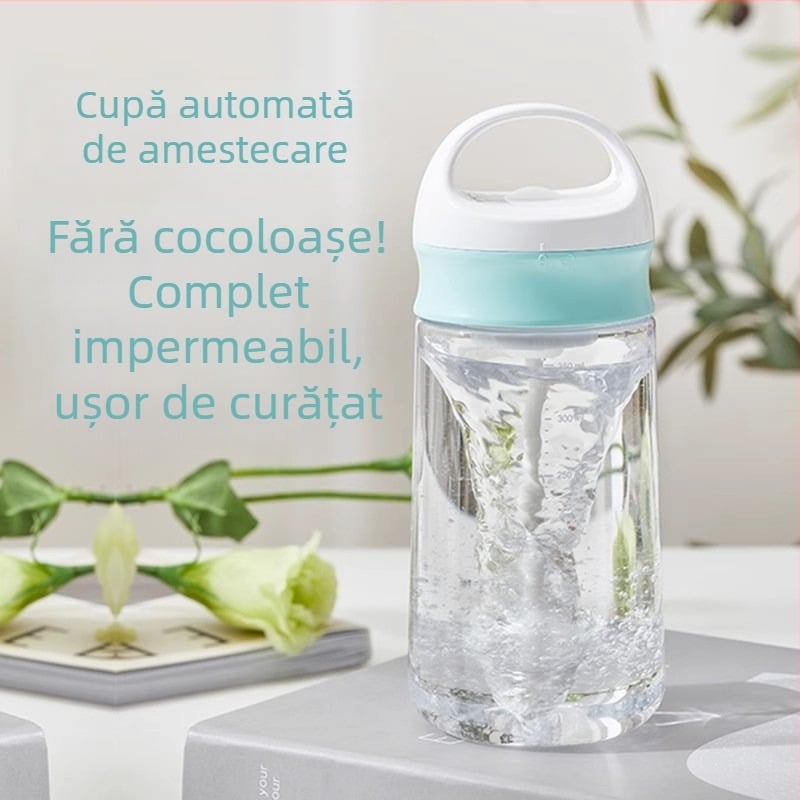 Cupă automată de amestecare și shaker, PP de calitate alimentară, pentru pudră de proteine, pudră de înlocuire a meselor și pudră de lapte