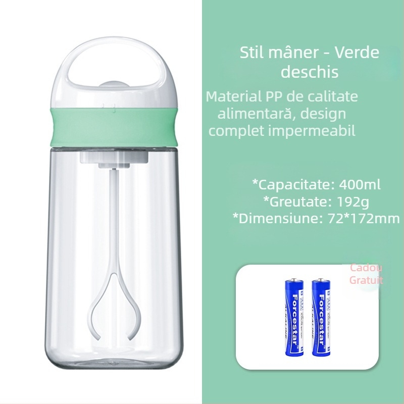 Cupă automată de amestecare și shaker, PP de calitate alimentară, pentru pudră de proteine, pudră de înlocuire a meselor și pudră de lapte