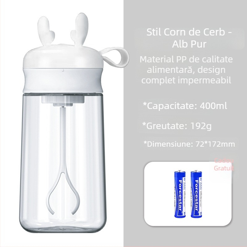 Cupă automată de amestecare și shaker, PP de calitate alimentară, pentru pudră de proteine, pudră de înlocuire a meselor și pudră de lapte