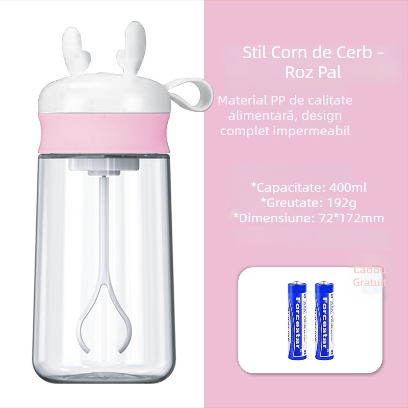 Cupă automată de amestecare și shaker, PP de calitate alimentară, pentru pudră de proteine, pudră de înlocuire a meselor și pudră de lapte