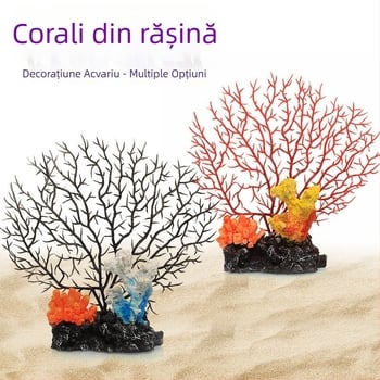 Ornamente din rășină pentru acvariu: sirenă, coral, scoică și copac de fier