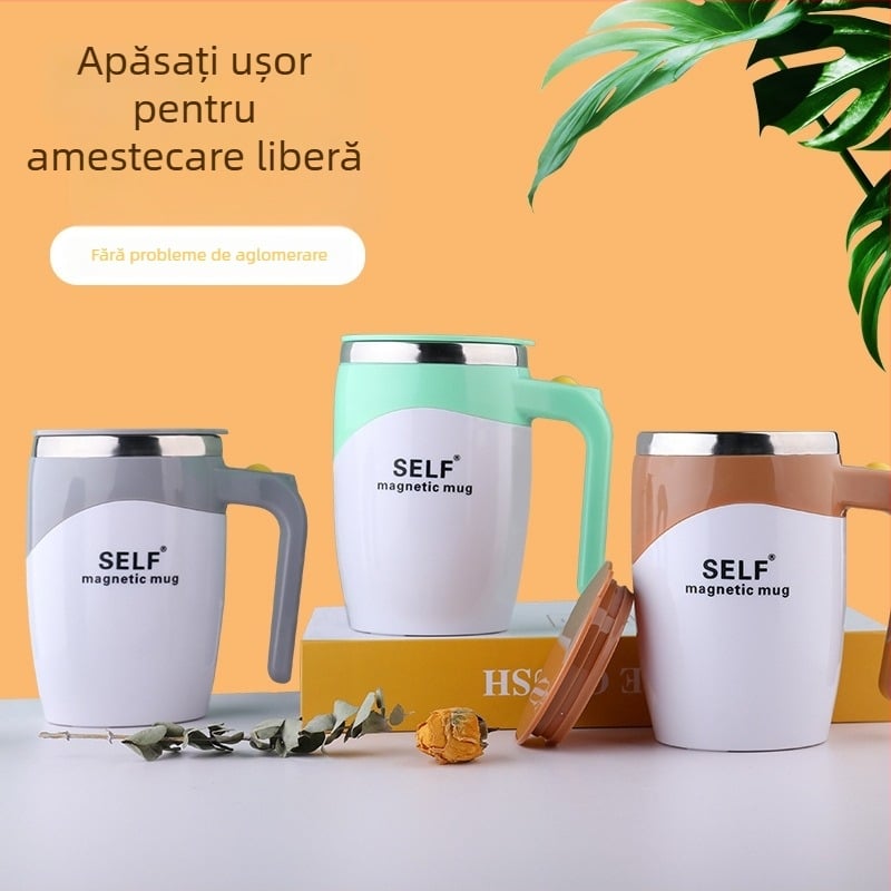 Ceasca europeana din otel inoxidabil 304, shaker electric, amestec automat, ceasca de cafea, amestec pentru lapte de soia